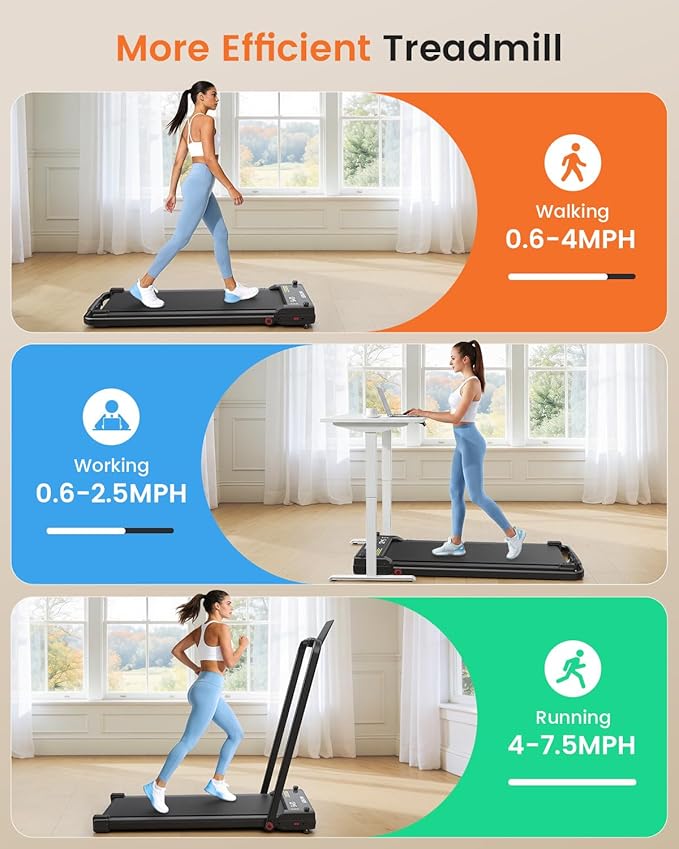 ANCHEER Walking Pad Treadmill with Foot Massage/Vibration Massage, Versatile Walking Pad with Incline and Handle Bar, 3.5HP Foldable Treadmill for Home/Office/Apartment