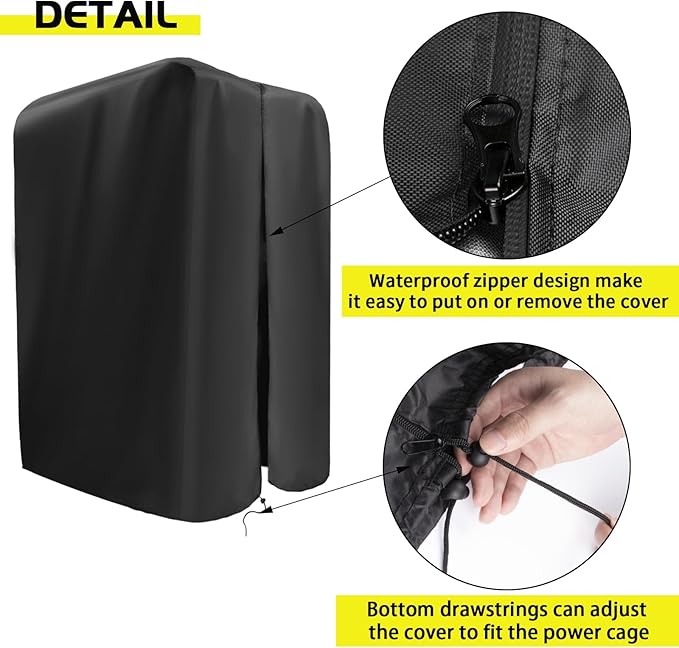 Gym Rack Cover with Waterproof Zipper, Protective Cover for Squat Rack/Weight Lifting Rack/Home Gym Workout Equipment-Indoor or Outdoor
