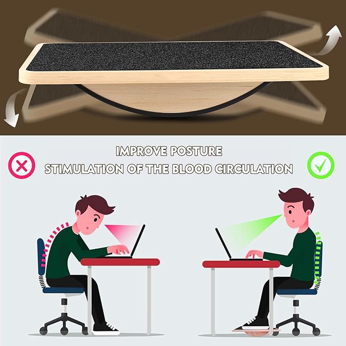Balance Board for Adults-Wobble Board for Physical Therapy,Core Strength Trainer Wood Rocker Board