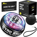 XMALL Torque Ball Hand Exerciser, Grip Strength Trainer, Forearm Strengthener, Wrist Power Gyro Ball, Hand Strengthening Devices, Wrist Strengthener, Finger Exerciser, Auto-Start Colorful Lighting
