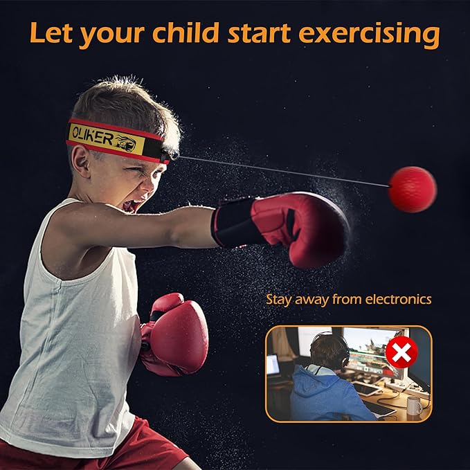 Boxing Reflex Ball for Adults and Kids, 4 Levels Boxing Ball with Adjustable Headbands, Perfect for Reaction, Agility, Punching Speed, Fight Skill and Hand Eye Coordination Training