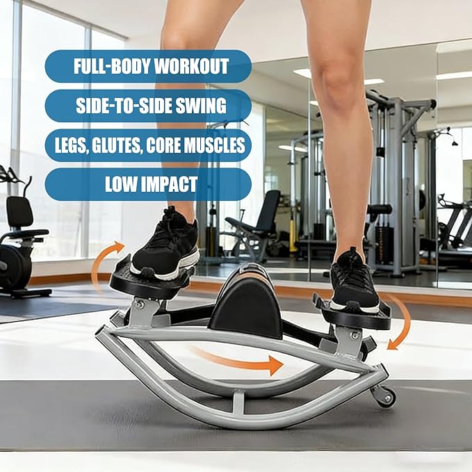 Rock Stepper Side to Side, Lateral Rocking Fitness Stepper, Home Exercise Machine with Digital Display and Time Tracking, Ideal for Leg, Glute, and Abdominal Workouts