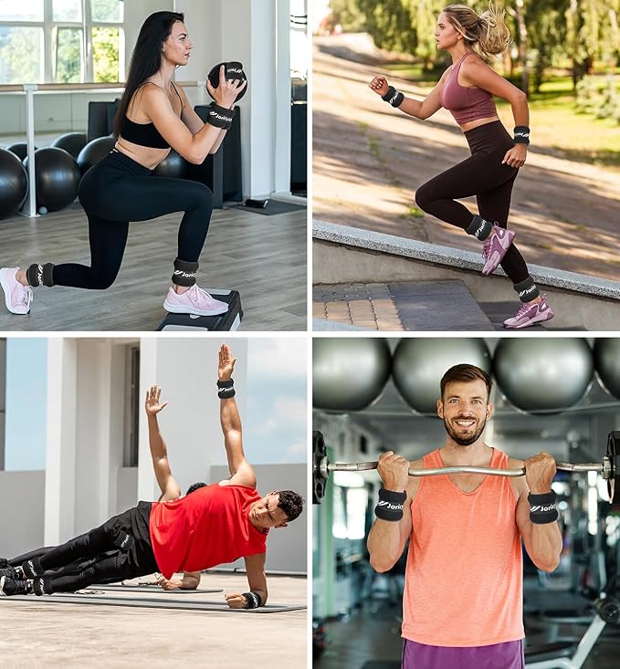 Ankle Weights A Pair of 1/2/3/4/6/8/10/12/20 LBS Wrist Leg Arm Weights for Women Men with Adjustable Straps, Strength weighted for Physical Therapy Running Walking Fitness Gym Workout