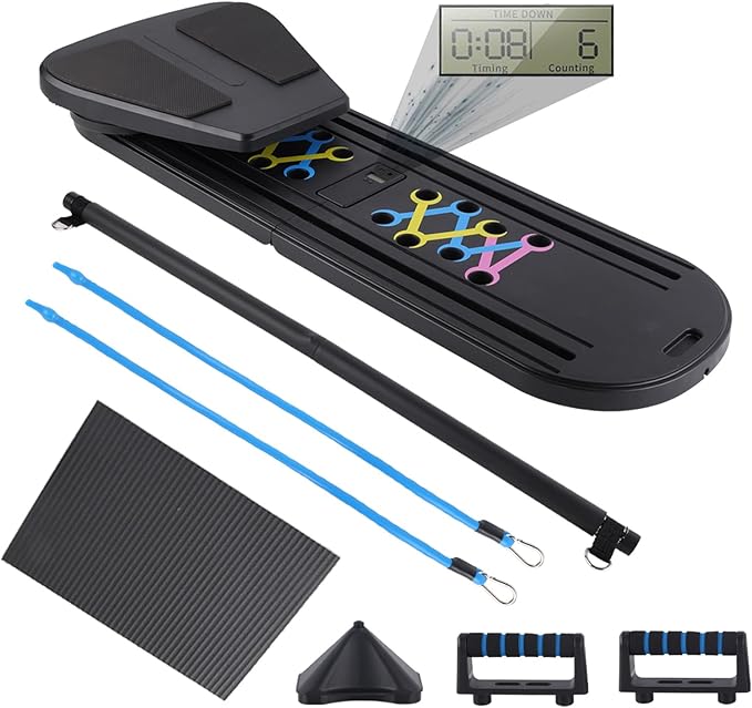 Pilates Board Foldable Pilates Reformer, 12-in-1 Multifunctional Portable Pilates Reformer Set