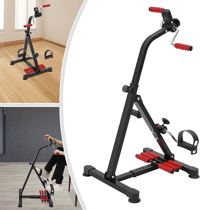 Pedal Exerciser Bike for Seniors,Hand Arm Leg and Knee Peddler Adjustable Fitness Equipment,Physical Therapy Exercise Bike for Total Body, Upper and Lower Limb Trainer