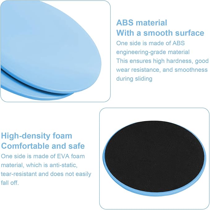 17.5cm/6.89In Round Core Sliders for Working Out,Set of 4 Exercise Core Pilates Sliders,Floor Foot Slider for Exercise 2 Color