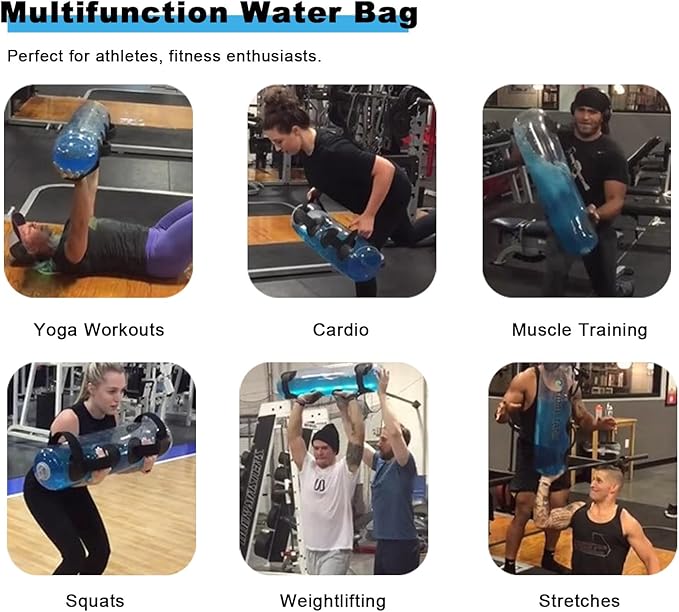 Portable Workout Water Bag Folding, Home Gym Weight Dumbbells Training Equipment, Clear Yoga Sandbag Tool with Pump, 10-35 Kg Sport Weights Bag (Color : 20kg)