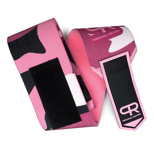 Elbow Wraps for Weightlifting - Heavy Duty Construction, 25% More Elasticity, Reinforced Stitching, Extra Wide Fastener, Easy to Adjust, (Digital Pink)