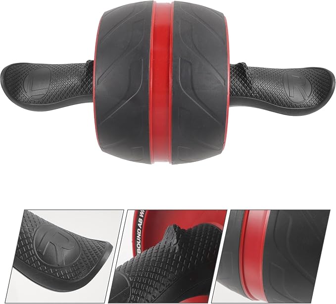 Ab Roller Wheel Exercise Wheel for Core Workout with Auto-rebound Function, Home Fitness Equipment for Men and Women, Gray and Red Random Color, Abdominal Strength Training Tool
