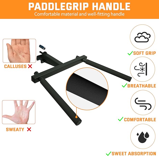 Dip Bar Attachment for 2"x2" Squat Rack, Heavy Duty Power Rack Attachment with 5/8" or 1" Hole