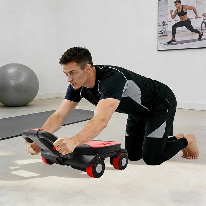 AB Roller Wheel, Four-Wheel Elbow Support Abdominal Roller, Abdominal Roller