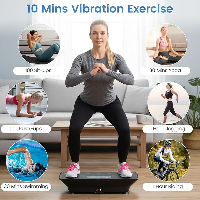 Goplus Vibration Plate Exercise Machine, Vibrating Platform for Lymphatic Drainage w/Remote, LED Display, Home Workout Full Body Shake Board for Weight Loss
