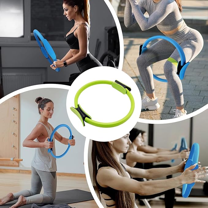 Pilates Ring, Flexible Ring Fitness 14" Yoga Rings Magic Circle with Dual Padded Handles, Fitness Circle for Toning Arms, Thighs/Legs & Core Home Exercise Equipment