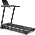 Sunny Health & Fitness Wi-Fi Smart Treadmill Walking Pad with Shock Absorption Cushioning, Home Fitness Cardio Equipment with SunnyFit App Access - Compact Foldable, Auto Incline, Under Desk Optional