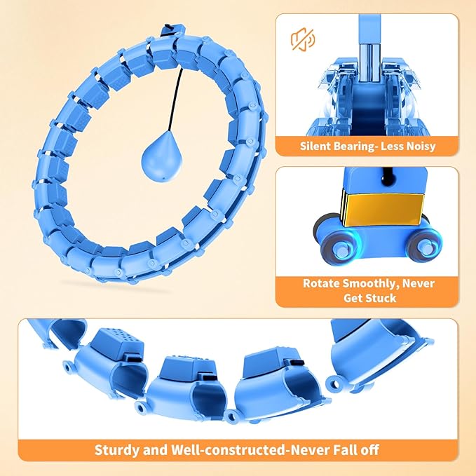Weighted Hoop Fitness Circle – 32 Detachable Segments, 65-Inch Plus Size, Efficient Home Fitness and Weight Loss for Adults & Women