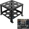 Barbell Holder Floor Stand - Heavy Duty Home Gym Organizer for 9 Barbells - Fits 2-inch Olympic & Curl Bars