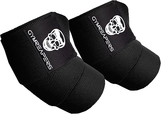 Gymreapers Weightlifting Elbow Wraps (1 Pair) - Flexible 40'' Elbow Compression Strap & Joint Support Brace - for Bench Press, Powerlifting, and Pressing