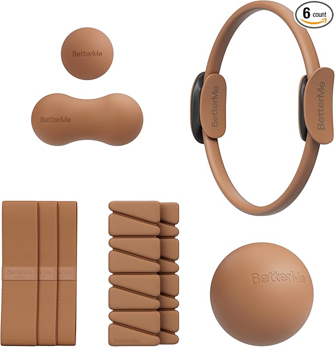 BetterMe Sculpt Body Kit - Pilates Equipment Set for Home Workouts - Home Pilates Kit with Pilates Ring Pilates Ball Resistance Bands, and Recovery Massage Tools