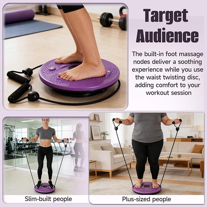 Waist Sculptor, 2026 Upgraded Waist Twister Machine - Adjustable 360° Rotation Twist Waist Machine with Ab Board for Core, Waist, Hip & Leg Workout, Home Pilates Core Trainer