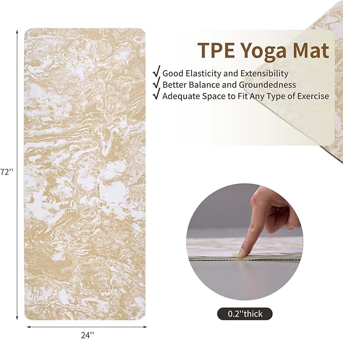 Yoga Mat Exercise Yoga Mat Print With Designed Exericise Mat 72 X 24inch Multi-Purpose Workout Mat For Women Pilates Fitness And Floor Exercises