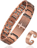Copper Cross Bracelet for Men - Ultra Strength Magnetic Mens Cross Jewelry Set - Adjustable Magnetic Bracelet with Sizing Tool Jewelry Box