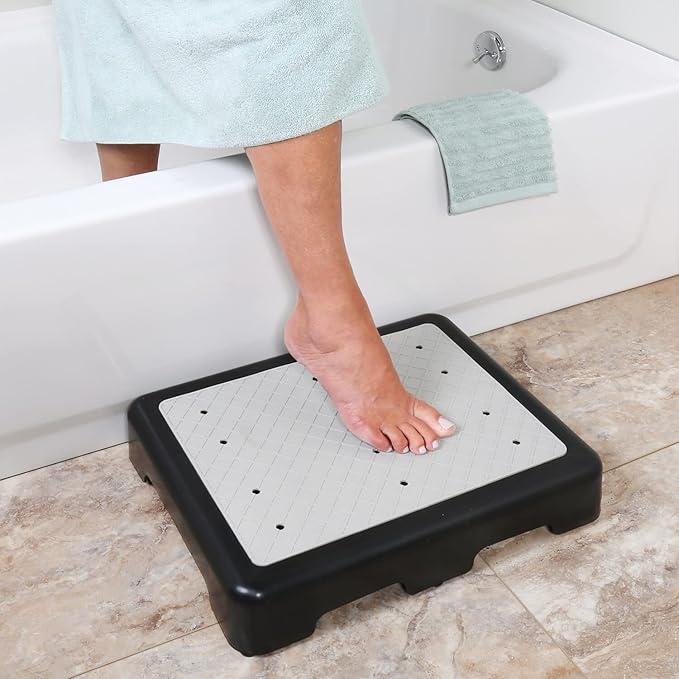 SUPPORT PLUS Riser Step Stool - 3 1/2"H Safety Half Step Platform, Indoor Outdoor Assistive Devices for Elderly
