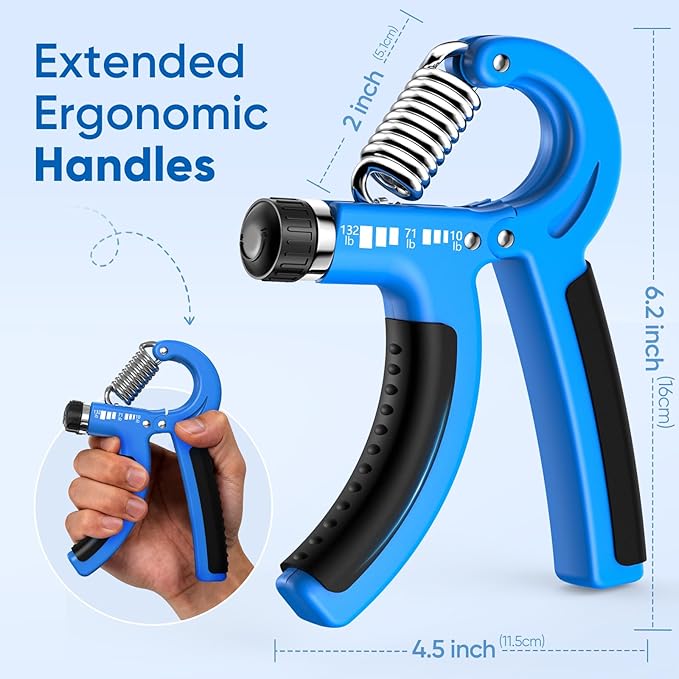 FitBeast Grip Strength Trainer 2 Pack – Adjustable Hand Grip Strengthener for Strength Training & Rehabilitation, 10-132 lbs Resistance Forearm Strengthener, Ideal for Athletes, Rehab, Office