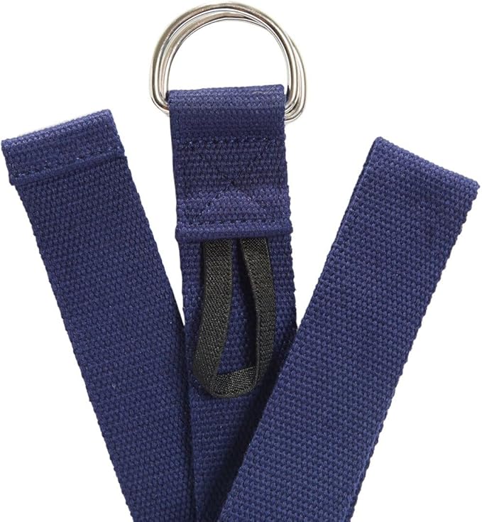 Everyday Yoga Strap with Metal D-Ring - Durable Stretching Strap for Yoga, Pilates, Flexibility & Physical Therapy (6ft, 8ft, 10ft)