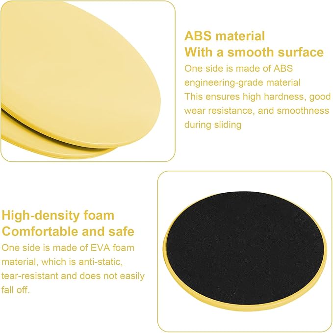 Set of 4 Round Core Sliders for Working Out,17.5cm/6.89In Exercise Core Pilates Sliders,Floor Foot Slider for Exercise