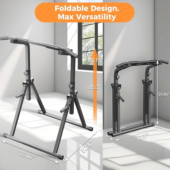 ZENOVA Pull Up Bar, Multi-Function Pull Up Dip Bar Station, Home Gym Workout Strength Training Equipment for Men Women Muscle Building