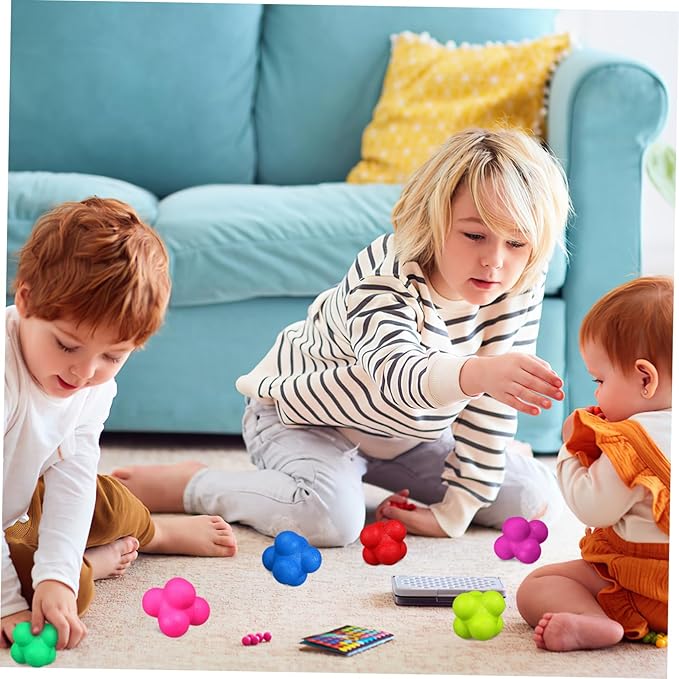 6 Pack Reaction Balls Hexagonal Fitness Training Balls Reaction Speed Training Toys for Sports Baseball Soccer Volleyball Football