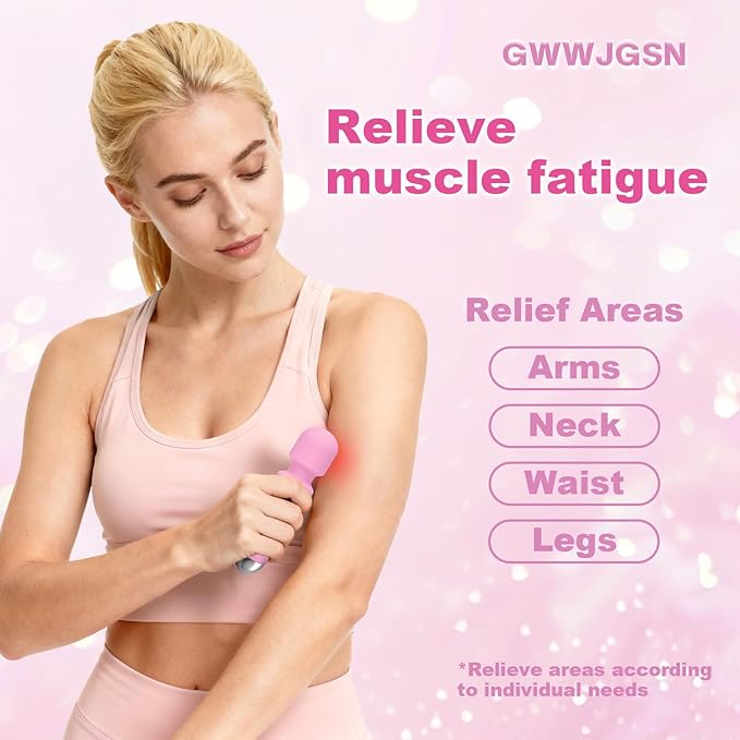 Portable Wireless Massager - 8 Speeds, 20 Modes, 3-Second Press to Power On, for Neck, Back, Arms, Legs Muscle Relaxation (Rose Pink)
