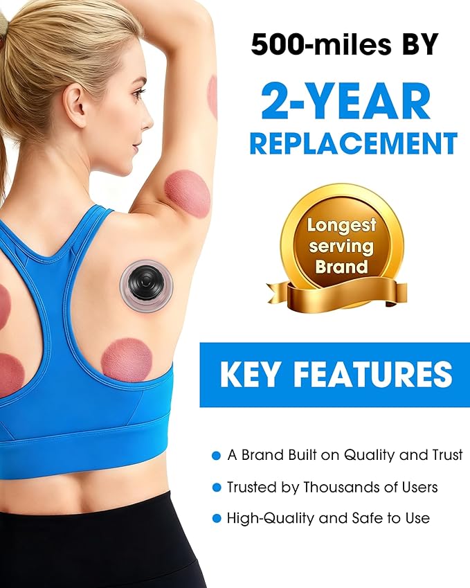 Cupping Kit for Massage Therapy, 2 Sizes Cupping Set, Unique Piston Design, Portable Massager for Studio & Home Use, Muscle Pain Relief, Myofascial Release, Cellulite Reduction (4 Pack)