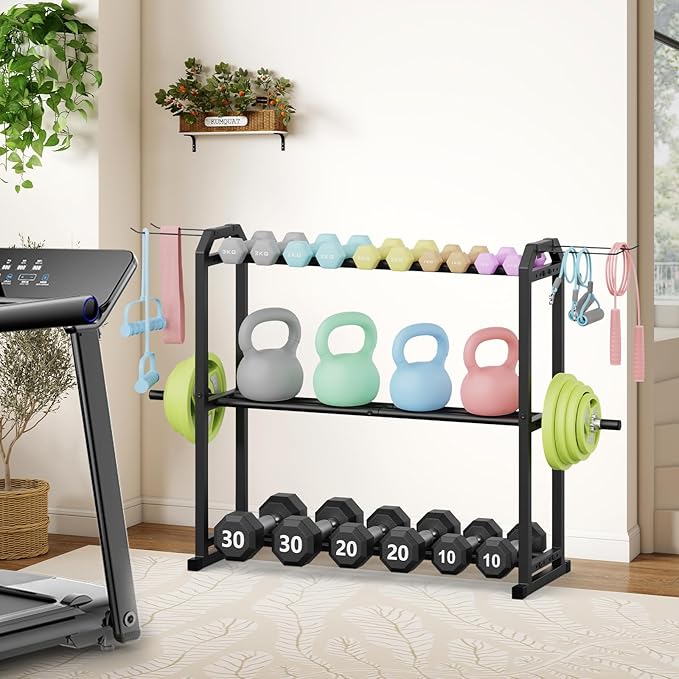 IMAYCC 3 Tier Dumbbell Rack Weight Rack Heavy Duty Weight Storage Organizer for Home Gym, Up to 390 lb Capacity for Dumbbells Kettlebells Weight Plates(dumbbell rack stand only)