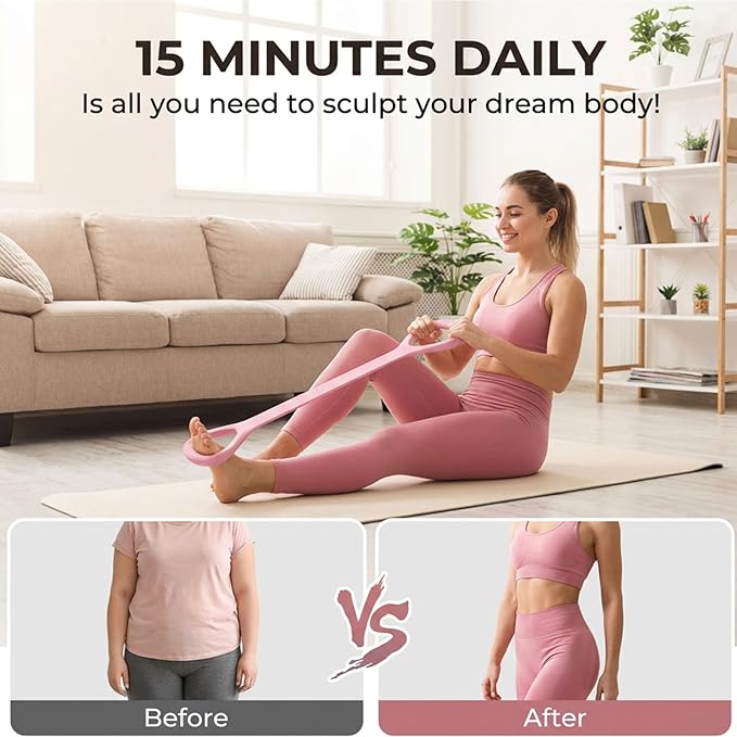 Figure 8 Exercise Bands for Women Men,3 Pcs Resistance Bands, Yoga Gym Fitness Pulling Rope 8 Word Elastic for Working Out,Arm,Back,Leg,Shoulder Training Elastic Ropes,Pilates,Home Workout Equipment