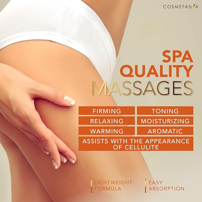 Cosmetasa Hot Cream for Belly - 87% Organic Cellulite Cream - Natural Sweat Cream Massage Gel - for Stomach, Abdomen, Sore Joints, Muscles, Workout (16.9 oz)