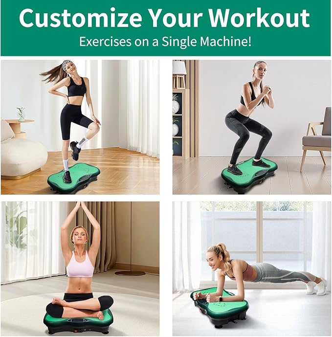 Vibration Plate Exercise Machine for Whole Body Workout, Professional Vibrating Plate with 330lbs Capacity, 5 Preset Programs & Bluetooth for Home Office Lymphatic Drainage & Weight Loss