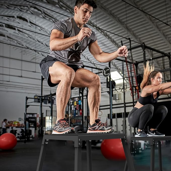 Plyo Box Jump Platforms, 12/18/24/30 Inch Single and Set Plyometric Jumping Box for Men and Women for Home Gym