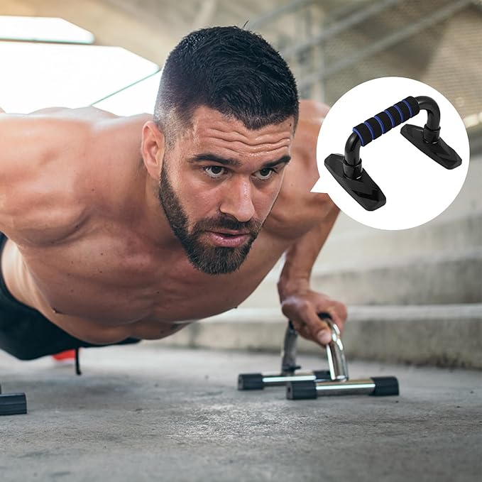 FRCOLOR Push-up Stand Home Fitness Tool Arm Strength Training Push-up Bars Blue Portable Exercise Equipment for Muscle Workout at Home
