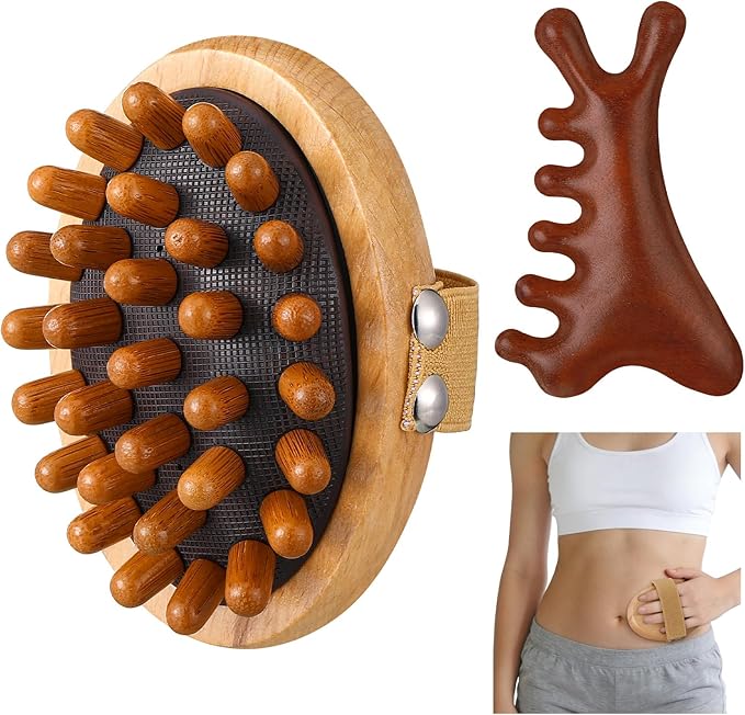 Wooden Meridian Massage Body Brush for Cellulite Remover, Cellulite Lymphatic Drainage Massager for Body Shaping