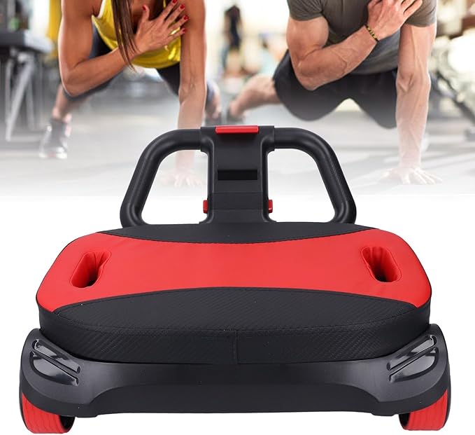 4-Wheel Automatic Rebound, wheel training wheels Black, ABS Material, 16x8.5x17 Inch, with Elbow Support, Core Workout Equipment for Home Fitness