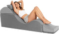 Avana Kami Convertible Chaise/Bed Bench for Yoga & Massage - 2-in-1 End of Bed Ottoman with Concealed Fold Out Yoga Lounge Chair, Microvelvet Grey