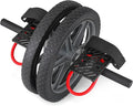 Ab Roller Wheel with Non-Slip Handle, Home Gym Fitness Equipment for Abdominal Core Workout, Ab Roller for Men & Women, Supports Up to 330 lbs, Black