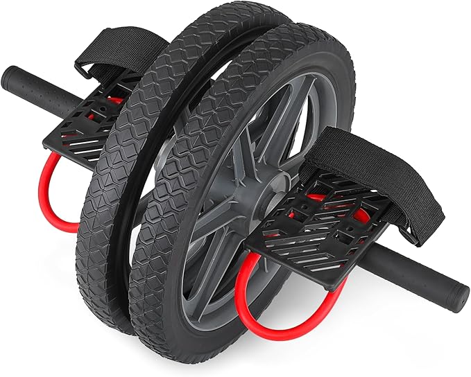 Ab Roller Wheel with Non-Slip Handle, Home Gym Fitness Equipment for Abdominal Core Workout, Ab Roller for Men & Women, Supports Up to 330 lbs, Black