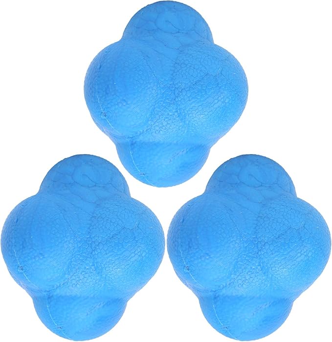Drfeify 3Pcs Bounce Reaction Balls Ball Set for Training & Coordination HexShaped with TPR Material for Multisport Athletes