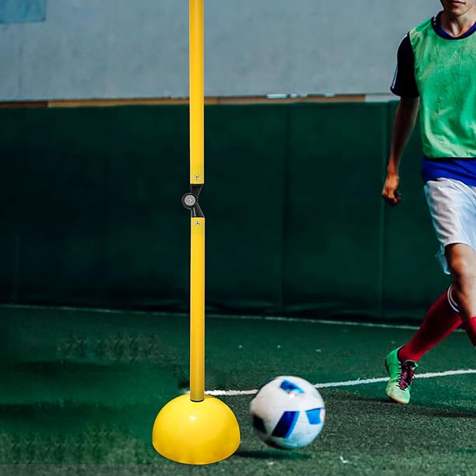 Didiseaon Foldable 2-Part Speed Agility Training Pole Yellow Football Basketball Hurdle for Field Drills