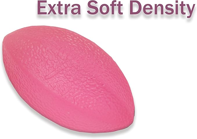 Rehabilitation Advantage Football Shaped Hand Exerciser, Extra Soft, Pink