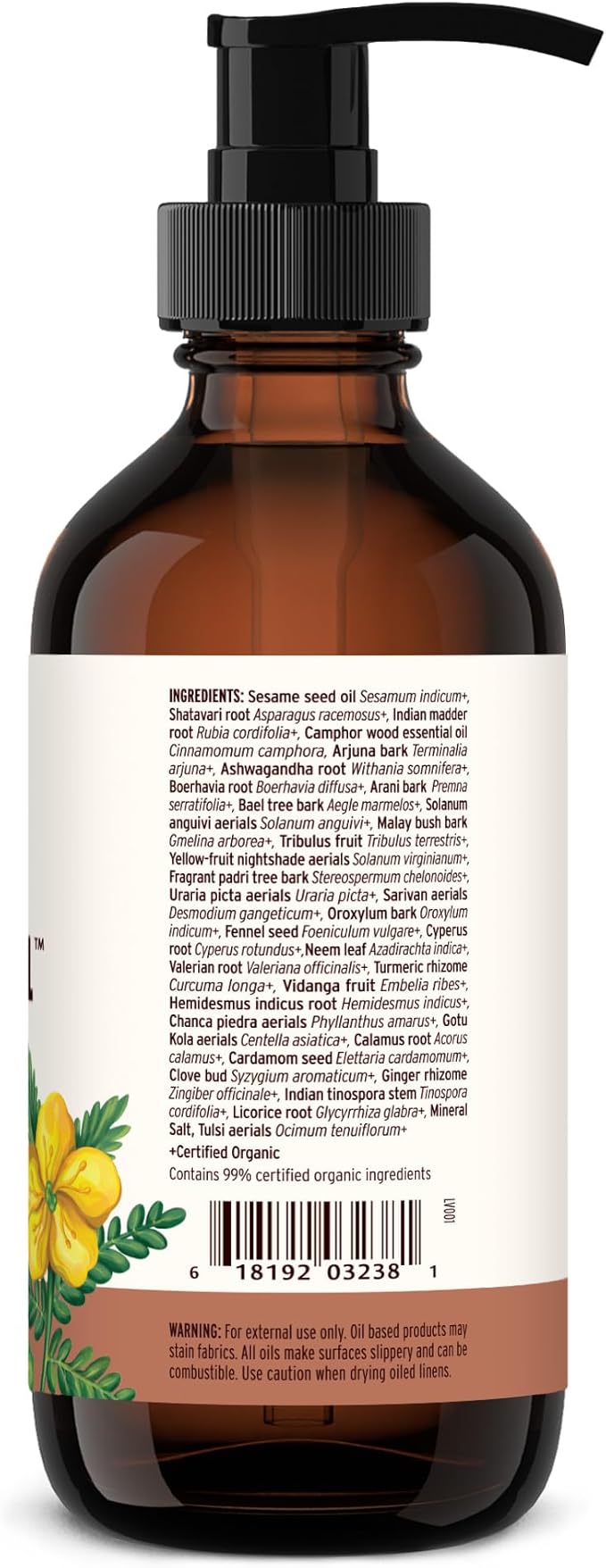 Banyan Botanicals Organic Mahanarayan Oil – Deeply Penetrating Muscle & Joint Recovery Oil – Warming Ayurvedic Massage Oil for Active Mobility & Tissue Resilience – 8 oz – USDA Organic