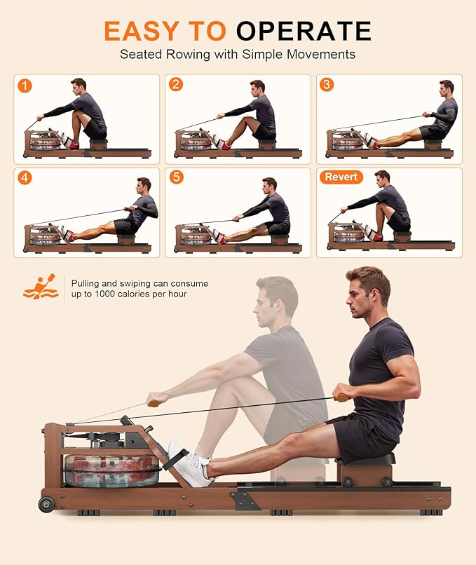 2026update Magnetic Rowing Machines for Home,Rower Machine with 16 Levels,Powerful Silent Magnetic Resistance,350lbs Weight Capacity,LCD Monitor,Silent Rail System,Row Machine for Home Gym Exercise