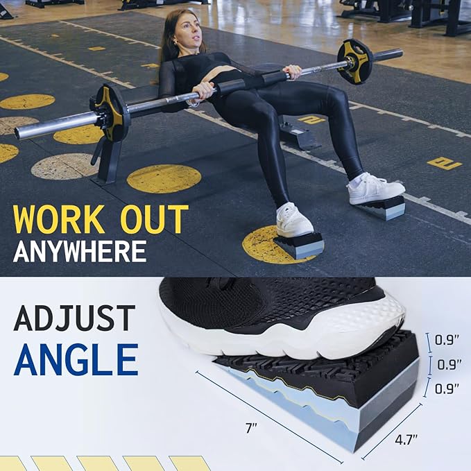 Squat Wedge Block for Elevated Heel Squats and Deadlifts - Improve Mobility, Balance, and Strength - Non-Slip, Versatile Trainer Aid